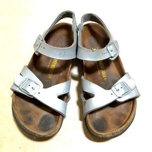 Birkenstock Girls Rio Silver Sandals L3